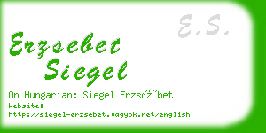 erzsebet siegel business card